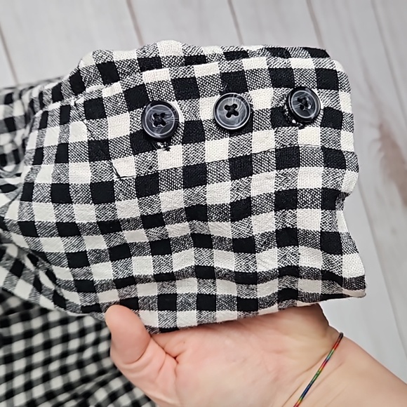 NWT Sanctuary Black White Gingham Buffalo Plaid Check Boyfriend Blazer - Large - Picture 5 of 14